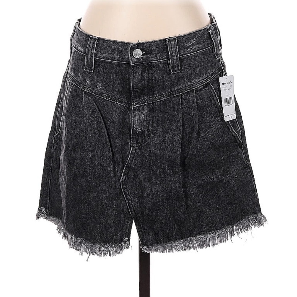 FREE PEOPLE Sidecar Mini Denim Skirt